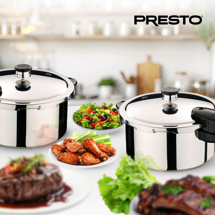 Presto 01341 4 Quart Stainless Steel Pressure Cooker, Tri Clad Base, Silver