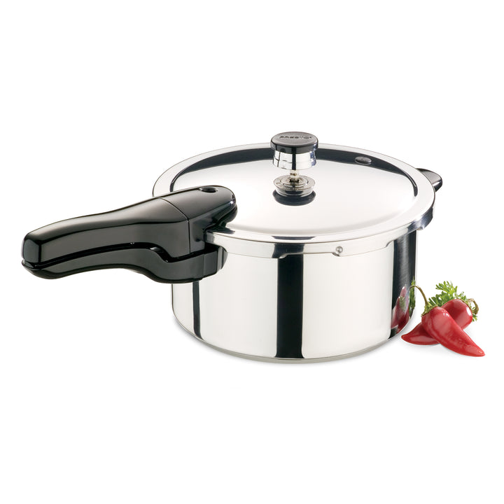 Presto 4 qt Stainless Steel Pressure Cooker, Tri Clad Base, Silver (Open Box) - VMInnovations