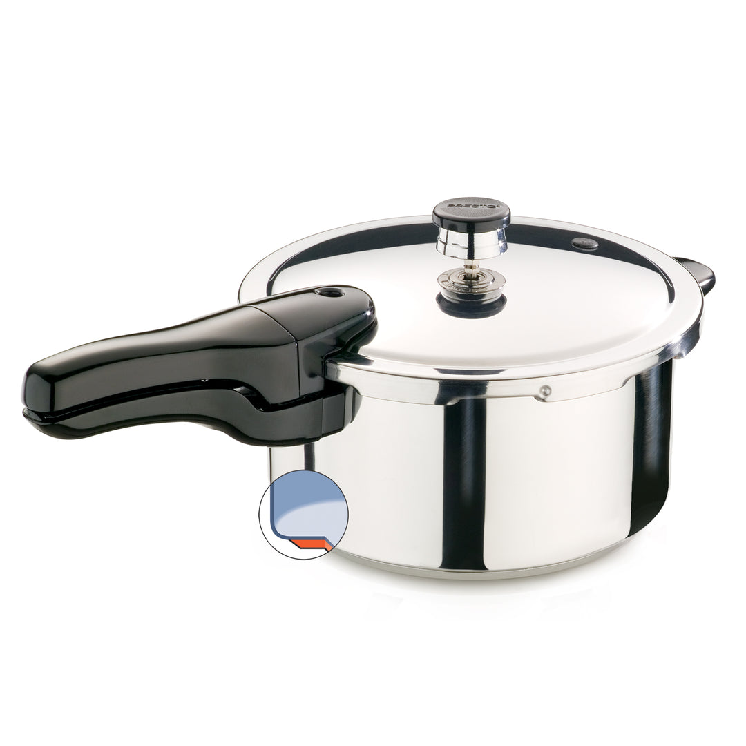 Presto 4 qt Stainless Steel Pressure Cooker, Tri Clad Base, Silver (Open Box)