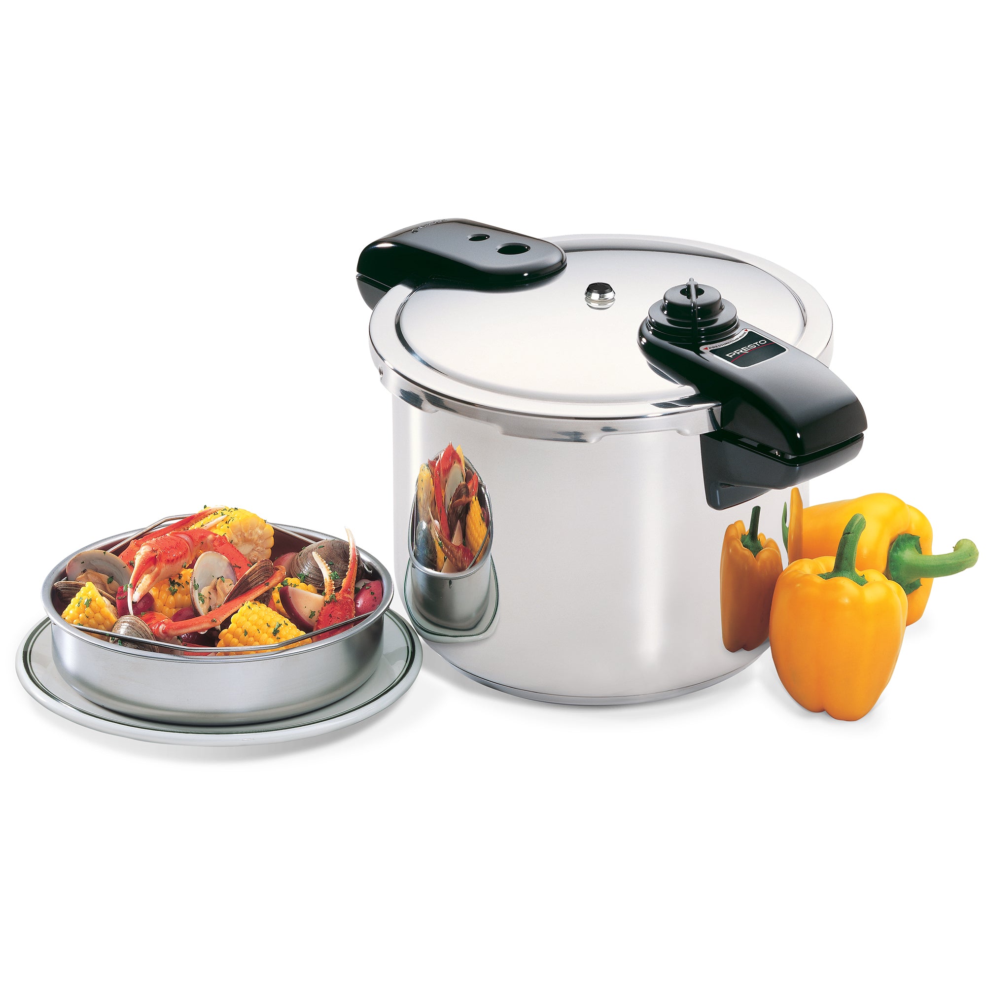 Presto 01370 8 Quart Stainless Steel Pressure Cooker, Tri Clad Base, Silver - VMInnovations