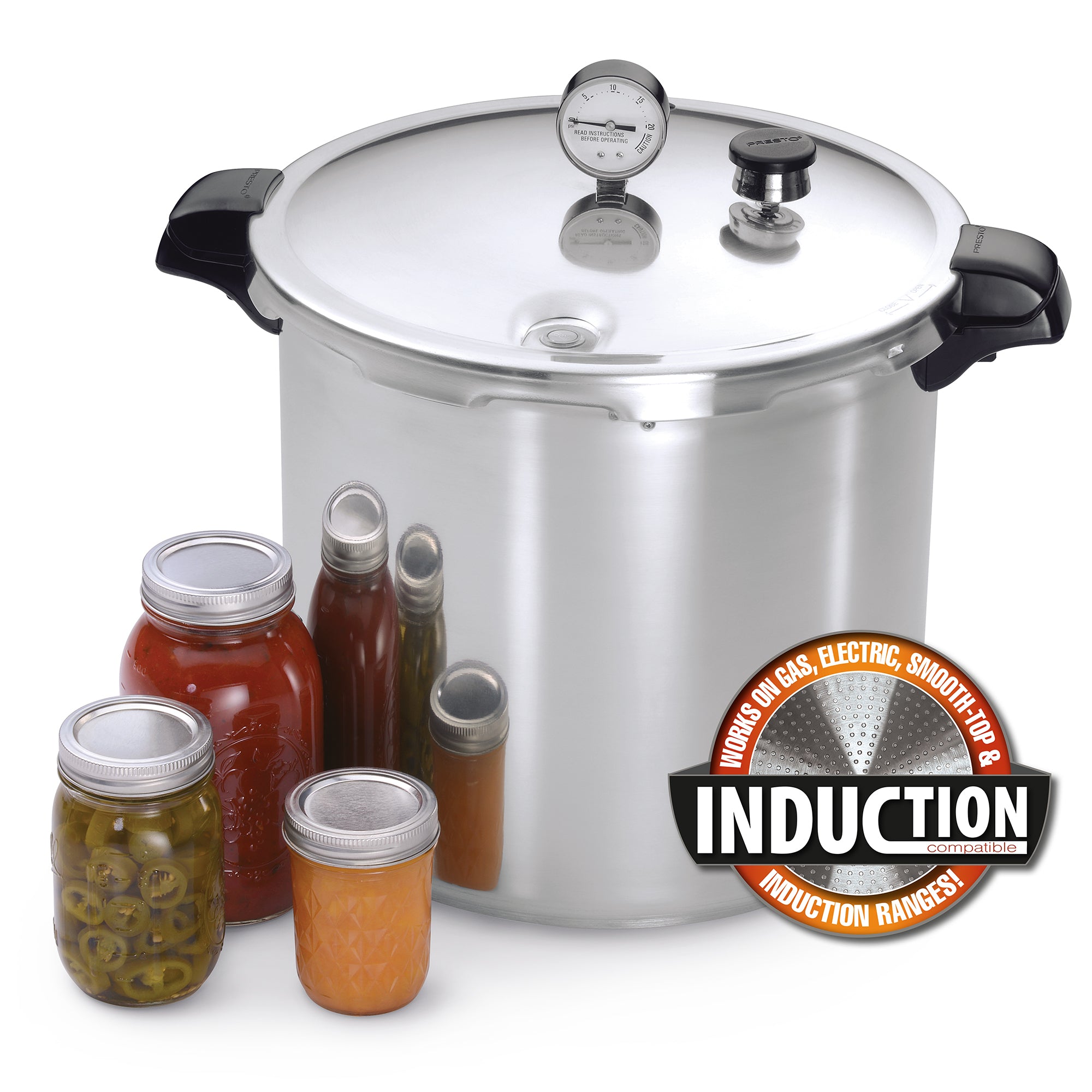 Presto 01784 24QT Pressure & Boil Canner Induction Capable, Aluminum(Open Box) - VMInnovations