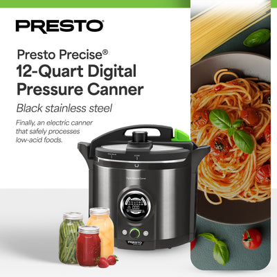 Presto Precise 02144 12 Qt Electric Pressure Canner, Stainless Steel, Blk (Used)