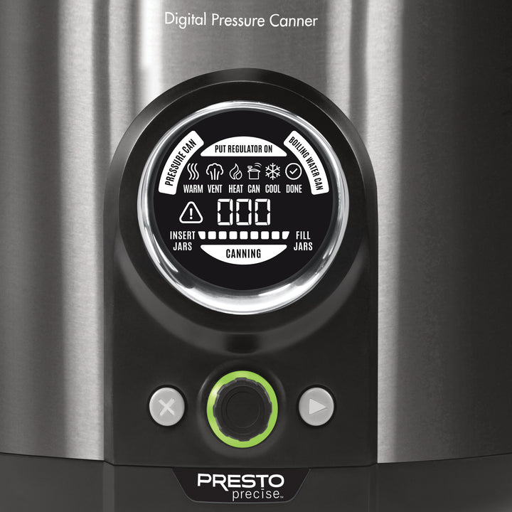 Presto Precise 02144 12 Qt Electric Pressure Canner, Stainless Steel, Black