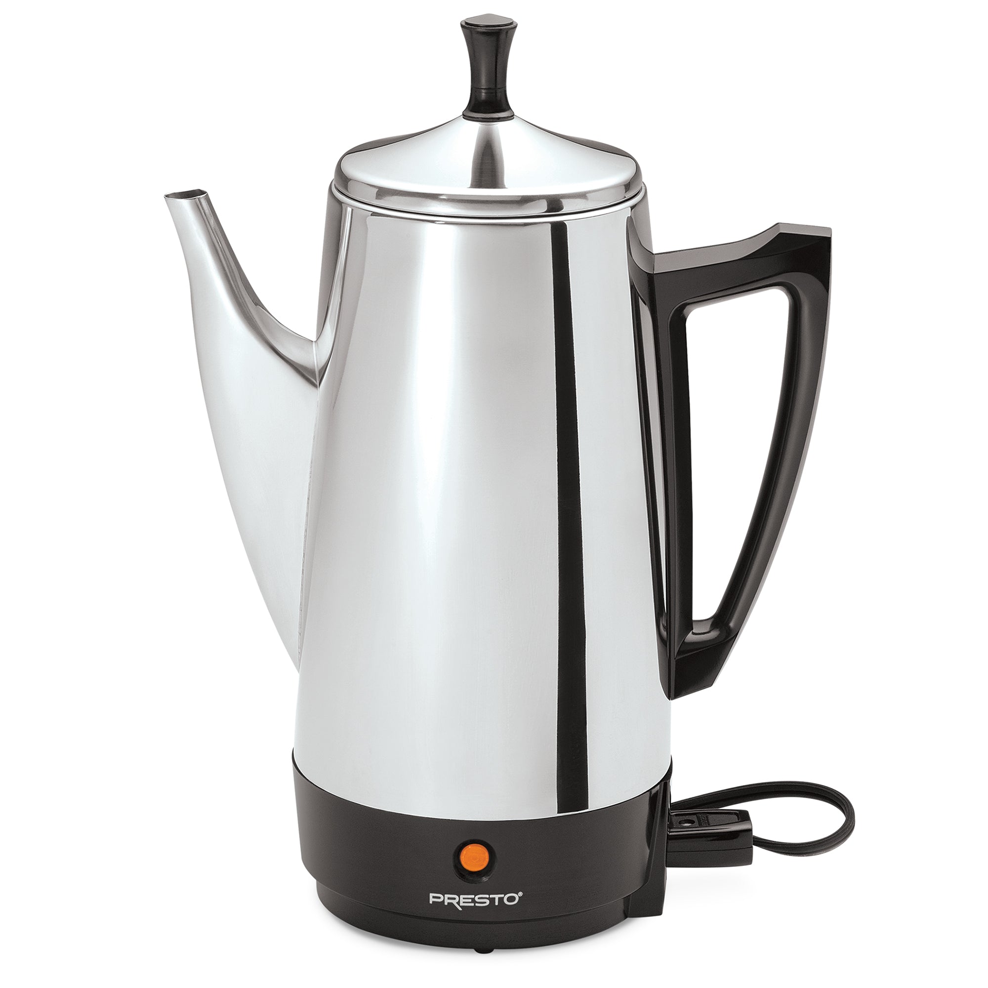 Presto Stainless Steel Coffee Maker, 12 Cup Robust Percolator Coffee, Silver - VMInnovations
