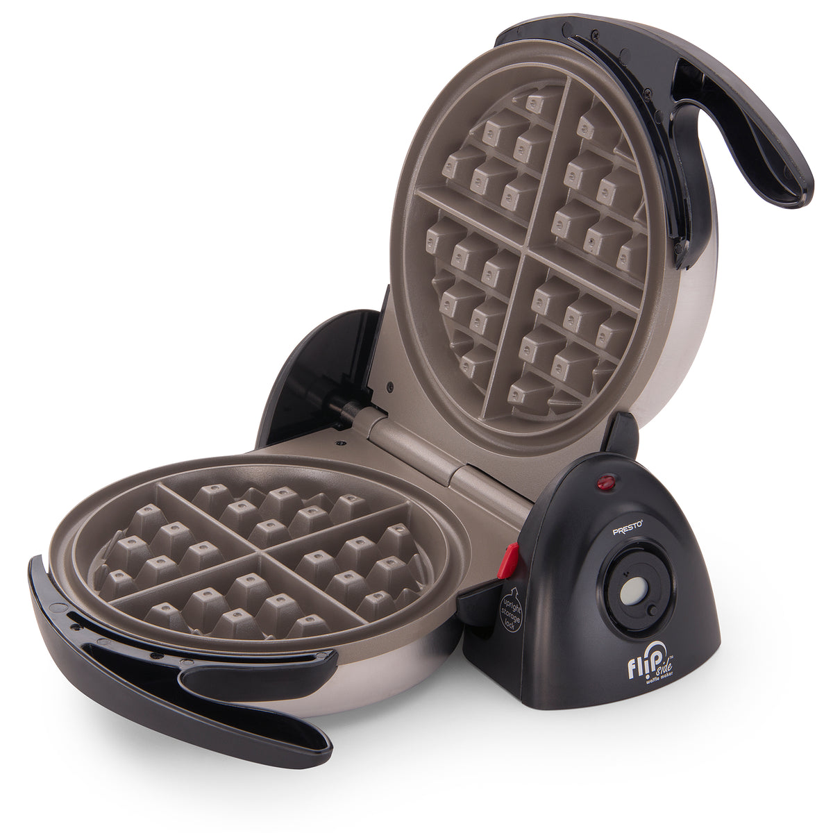 Presto FlipSide Belgian Waffle Maker, Ceramic Appliance, 7", Black (Open Box) - VMInnovations