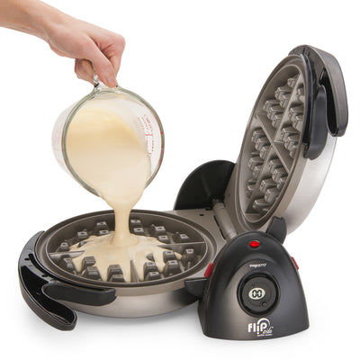 Presto FlipSide Belgian Waffle Maker, Ceramic Kitchen Appliance, 7 Inch, Black - VMInnovations