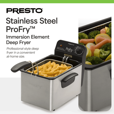 Presto ProFry 8-Cup Deep Fryer with 1800-Watt Immersion Element (Open Box)