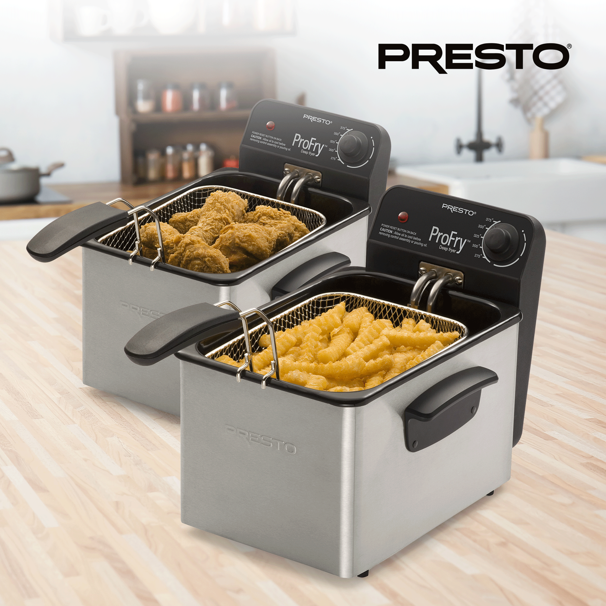 Presto ProFry 8-Cup Deep Fryer with 1800-Watt Immersion Element (Open Box)