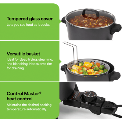 Presto 10-Quart Kitchen Kettle XL Multi-Cooker, Steamer & Deep Fryer (Open Box) - VMInnovations
