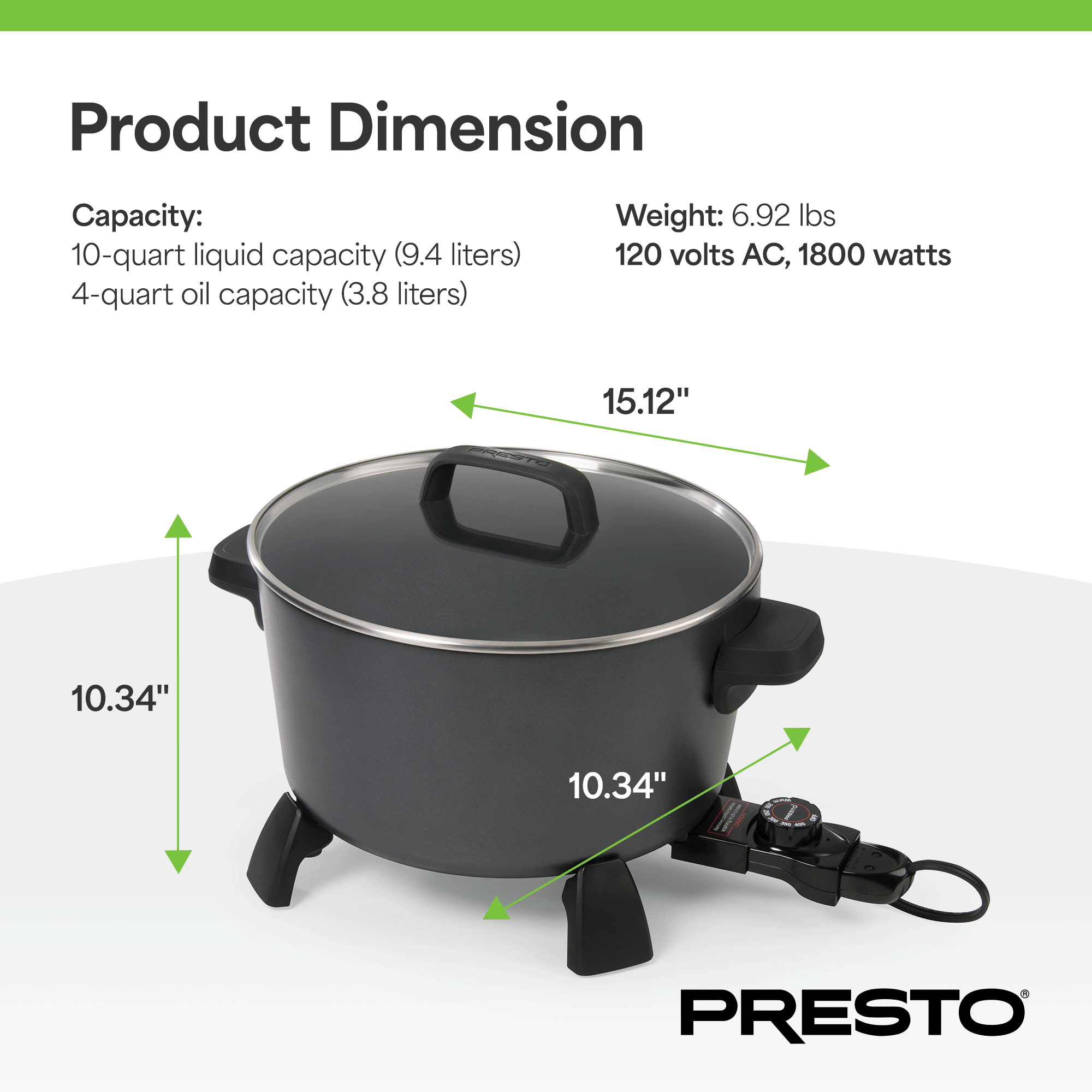 Presto 10-Quart Kitchen Kettle XL Multi-Cooker, Steamer & Deep Fryer (Open Box)