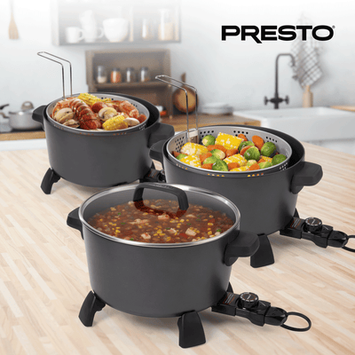 Presto 10-Quart Kitchen Kettle XL Multi-Cooker, Steamer & Deep Fryer (Open Box) - VMInnovations