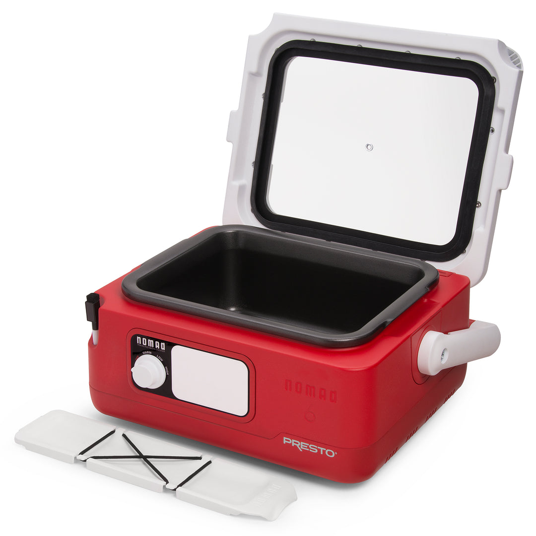 Presto 06011 6 Qt Nomad Portable Electric Slow Cooker with Locking Lid(Open Box)
