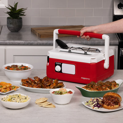 Presto 06011 6 Qt Nomad Portable Electric Slow Cooker with Locking Lid(Open Box) - VMInnovations
