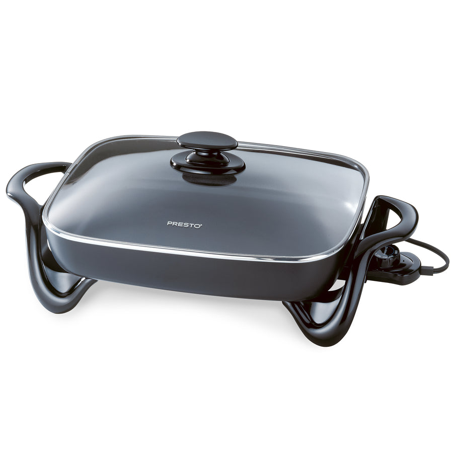Presto Electric Skillet w/Glass Lid, Nonstick Multi-Cooker, 16", Black(Open Box) - VMInnovations