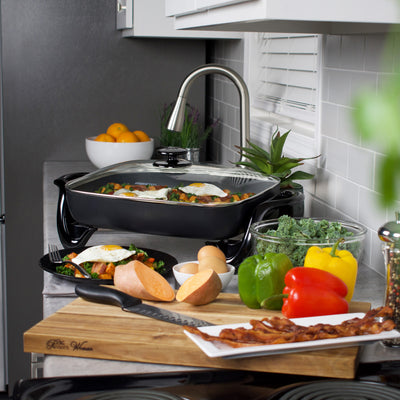 Presto Electric Skillet with Glass Lid, Nonstick Multi-Cooker, 16 Inch, Black (Used) - VMInnovations