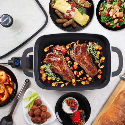 Presto Tuxedo Digital Precision Skillet Nonstick Kitchen Multi-Cooker, 16 Inch - VMInnovations