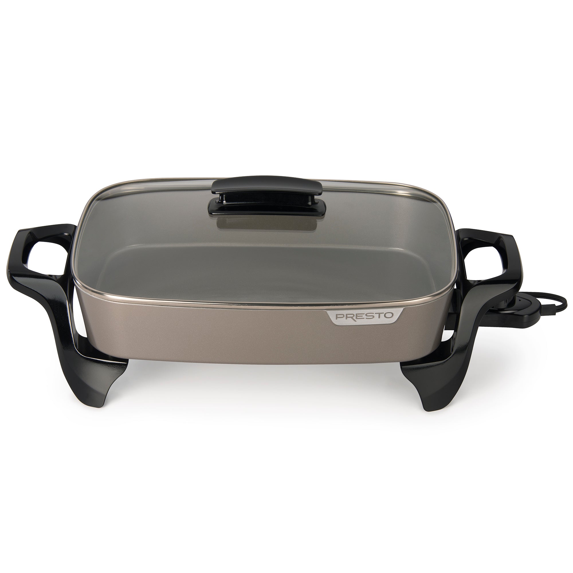 Presto Electric Skillet w/Glass Lid, Nonstick Multi-Cooker, 16", Gray (Open Box)