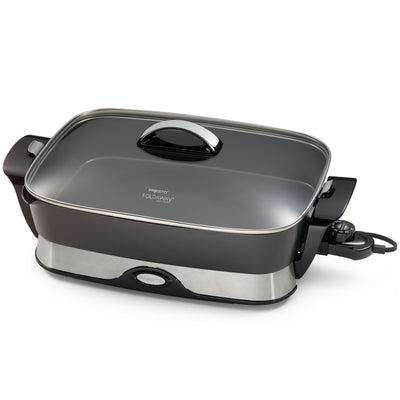 Presto Electric Foldaway Nonstick Skillet with Tempered Glass Lid, 16", (Used)