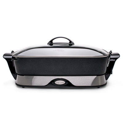 Presto Electric Foldaway Nonstick Skillet with Tempered Glass Lid, 16", (Used)