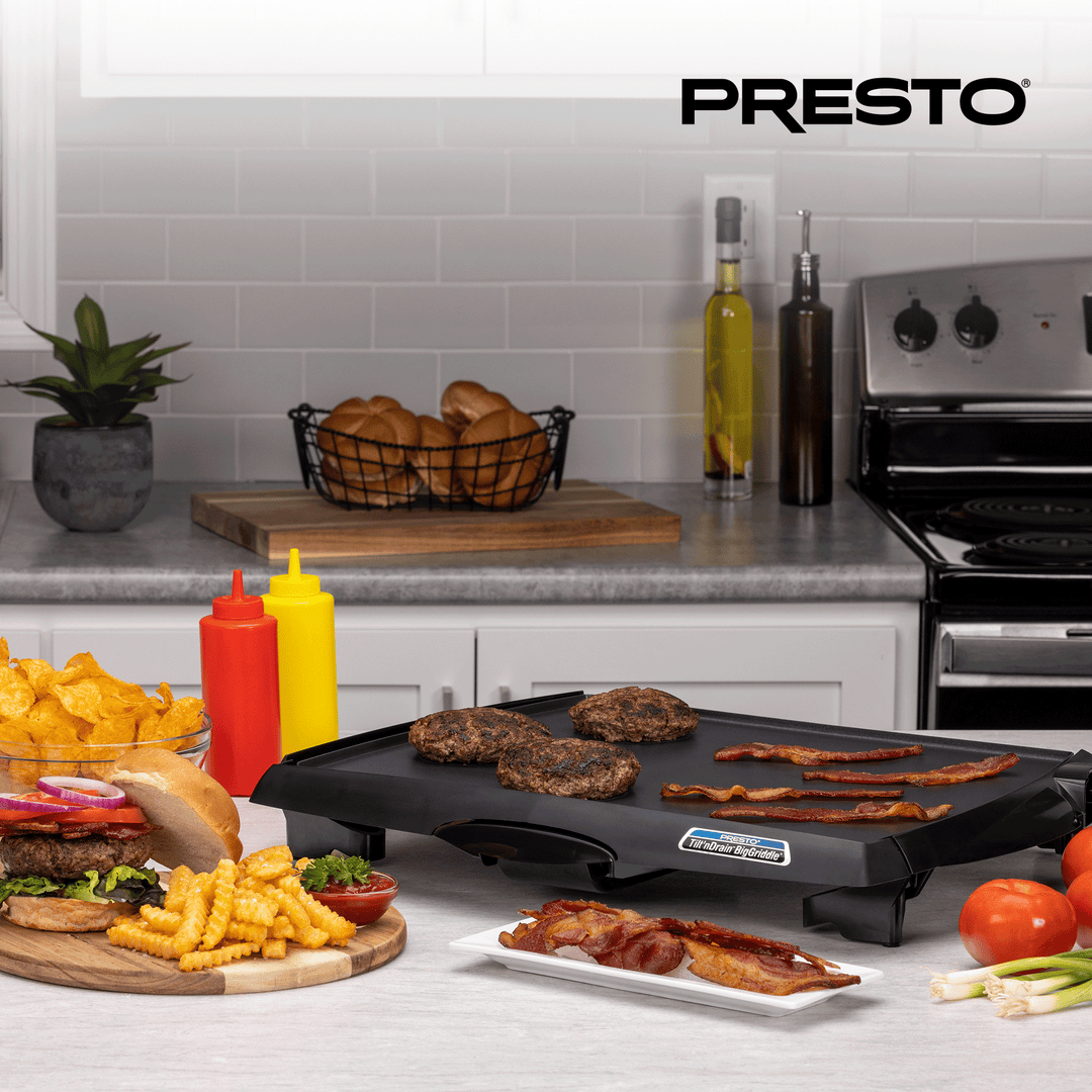 Presto Tilt 'n Drain Electric BigGriddle with Nonstick Ceramic Cooking Surface