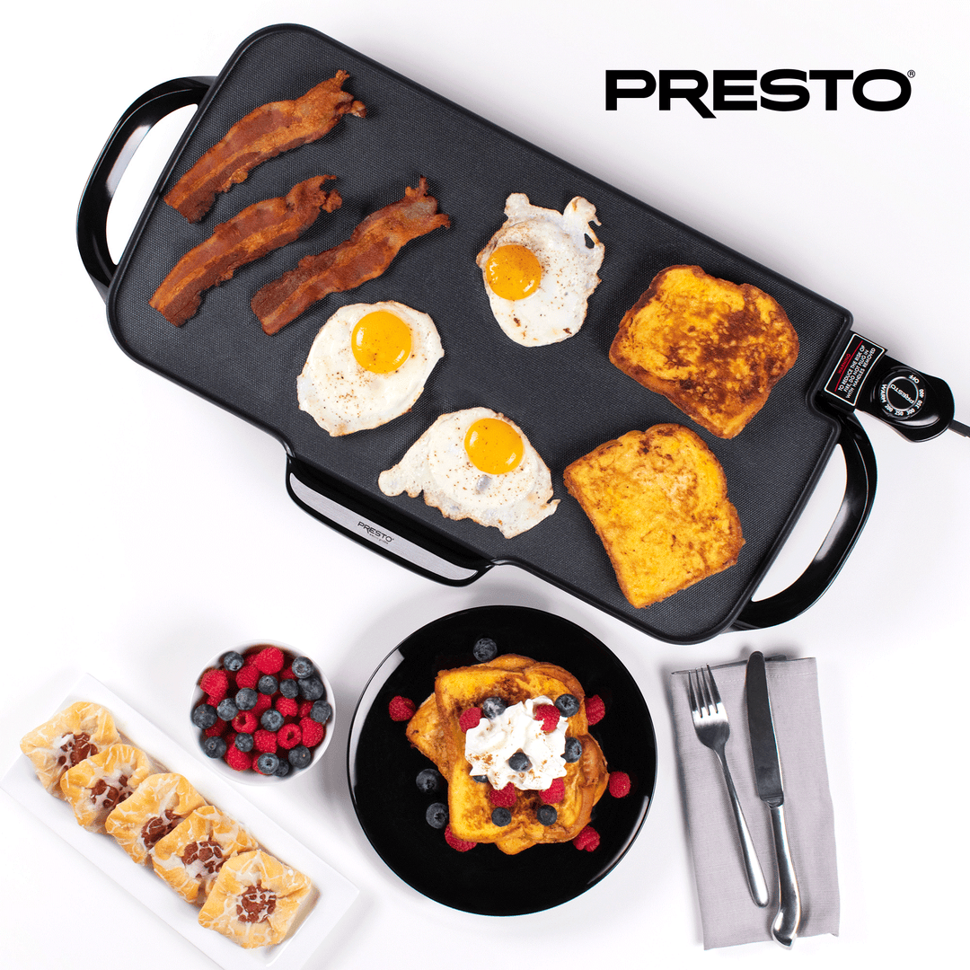 Presto 22" Electric Griddle with Removable Handles and Nonstick Cooking Surface