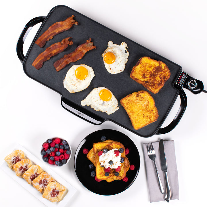 Presto 22" Electric Griddle with Removable Handles and Nonstick Cooking Surface