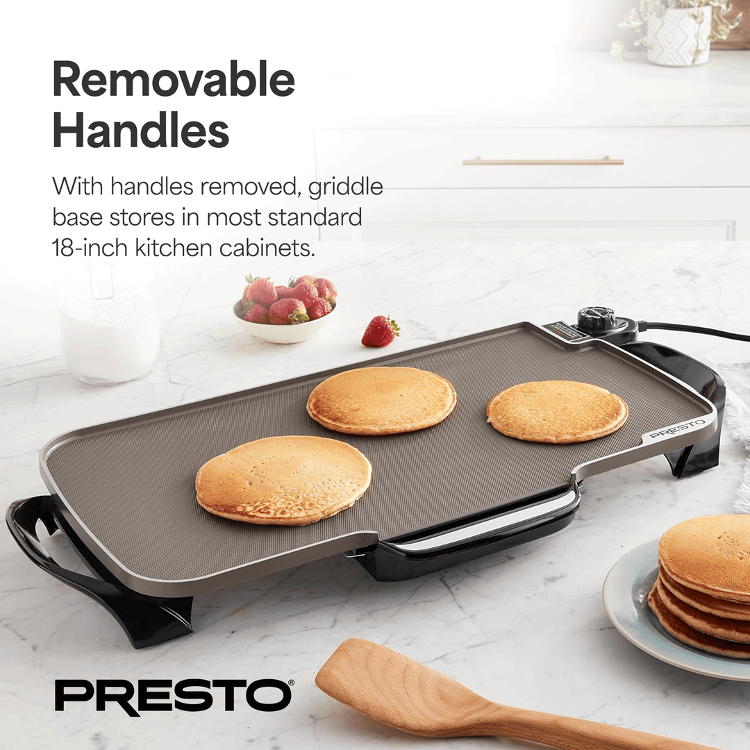 Presto 22in. Electric Griddle with Removable Handles & Ceramic Nonstick Surface