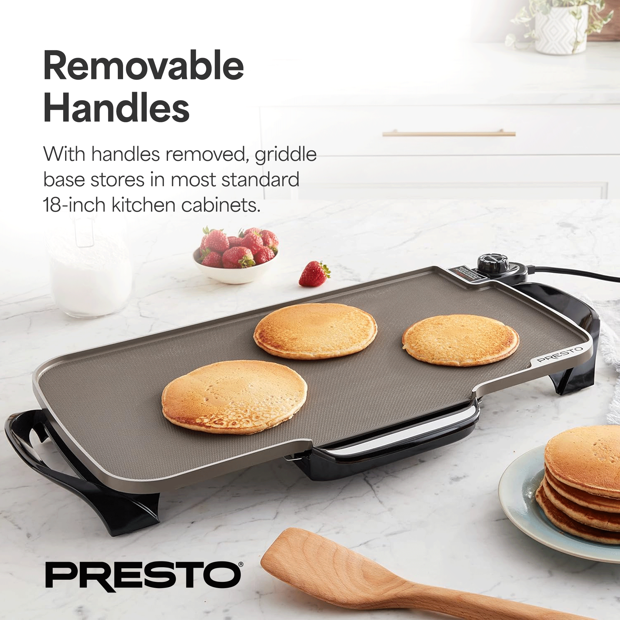 Presto 22" Electric Griddle with Removable Handles & Ceramic Nonstick (Open Box) - VMInnovations