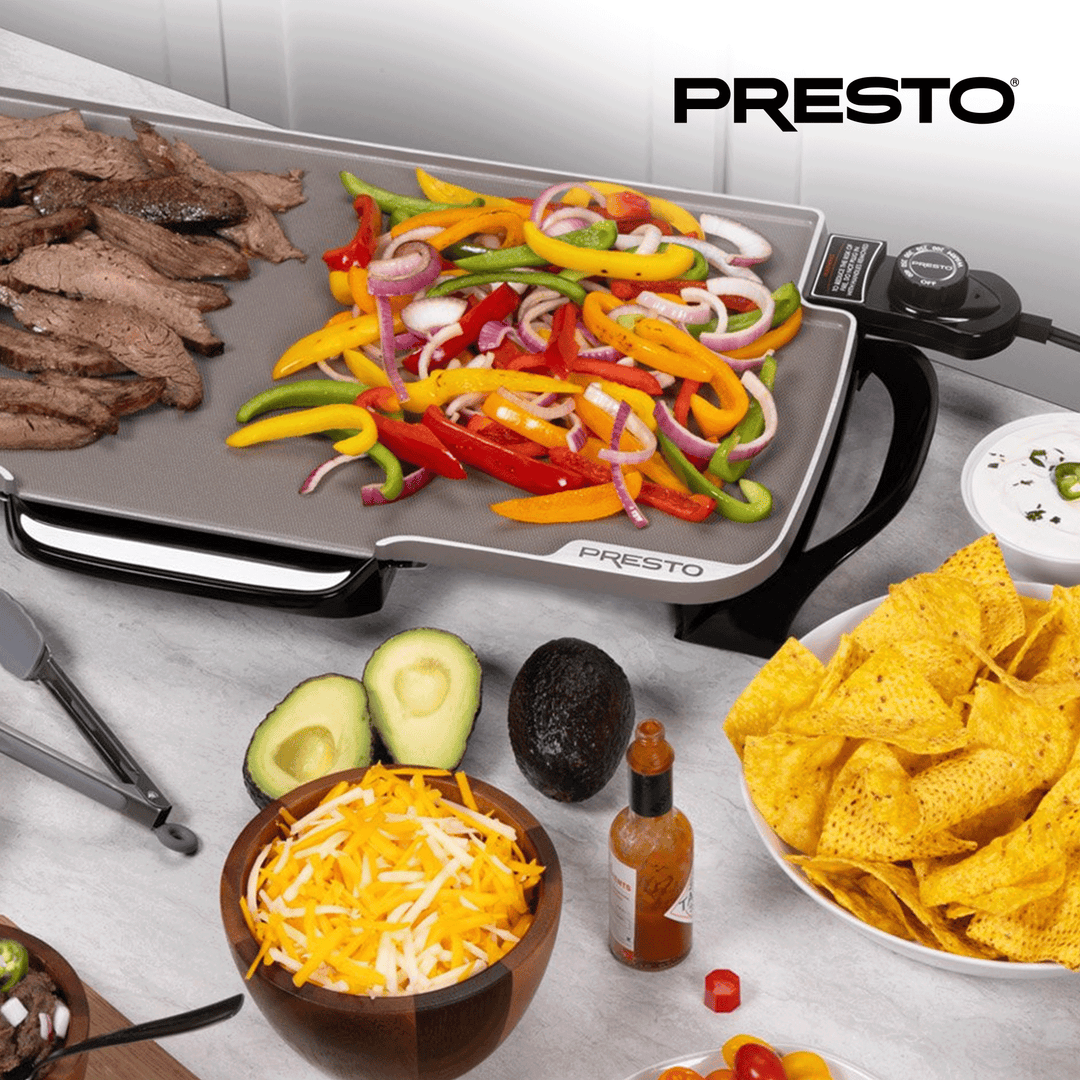 Presto 22in. Electric Griddle with Removable Handles & Ceramic Nonstick Surface