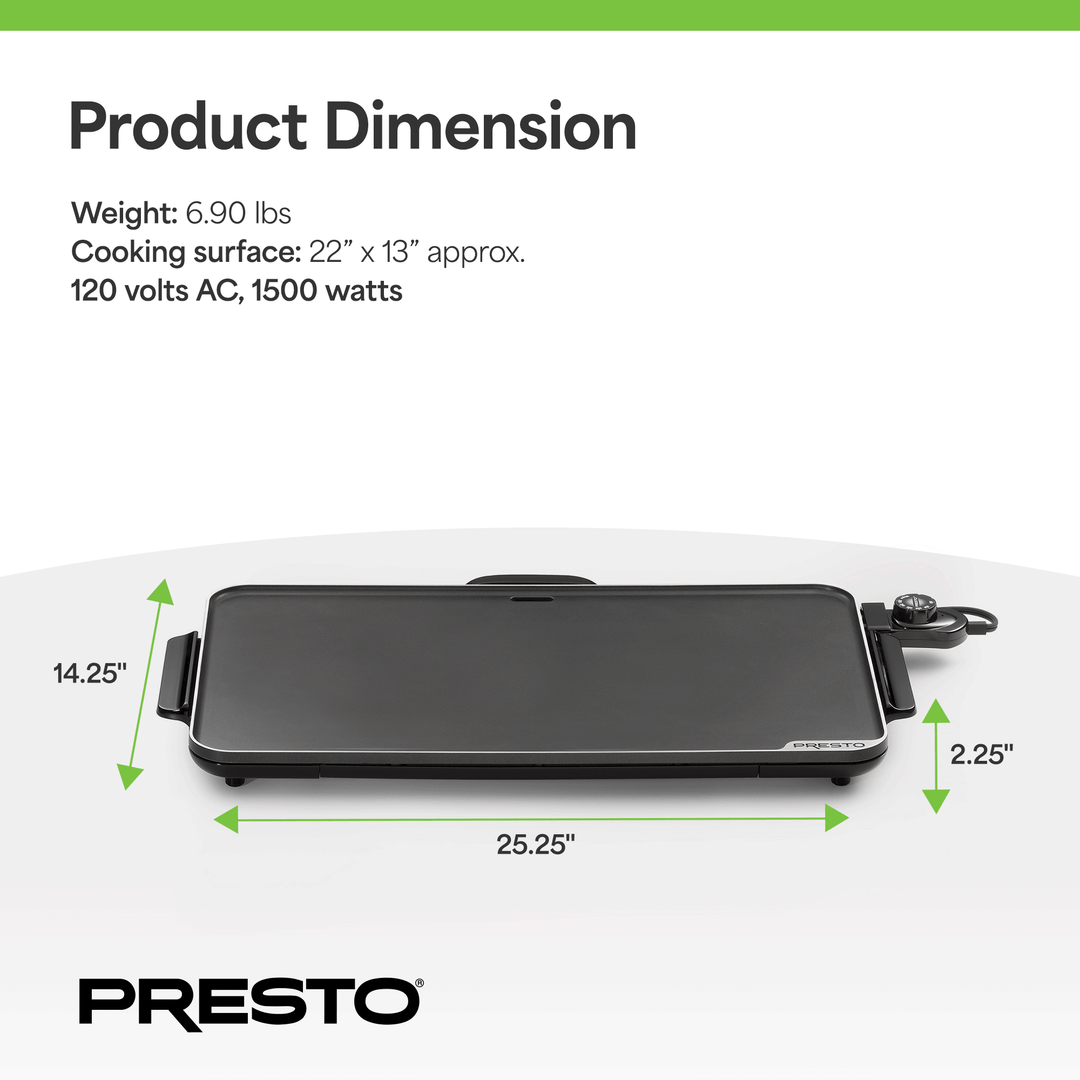 Presto 22" Griddle w/Removable Handles & Ceramic Nonstick Surface (Open Box)