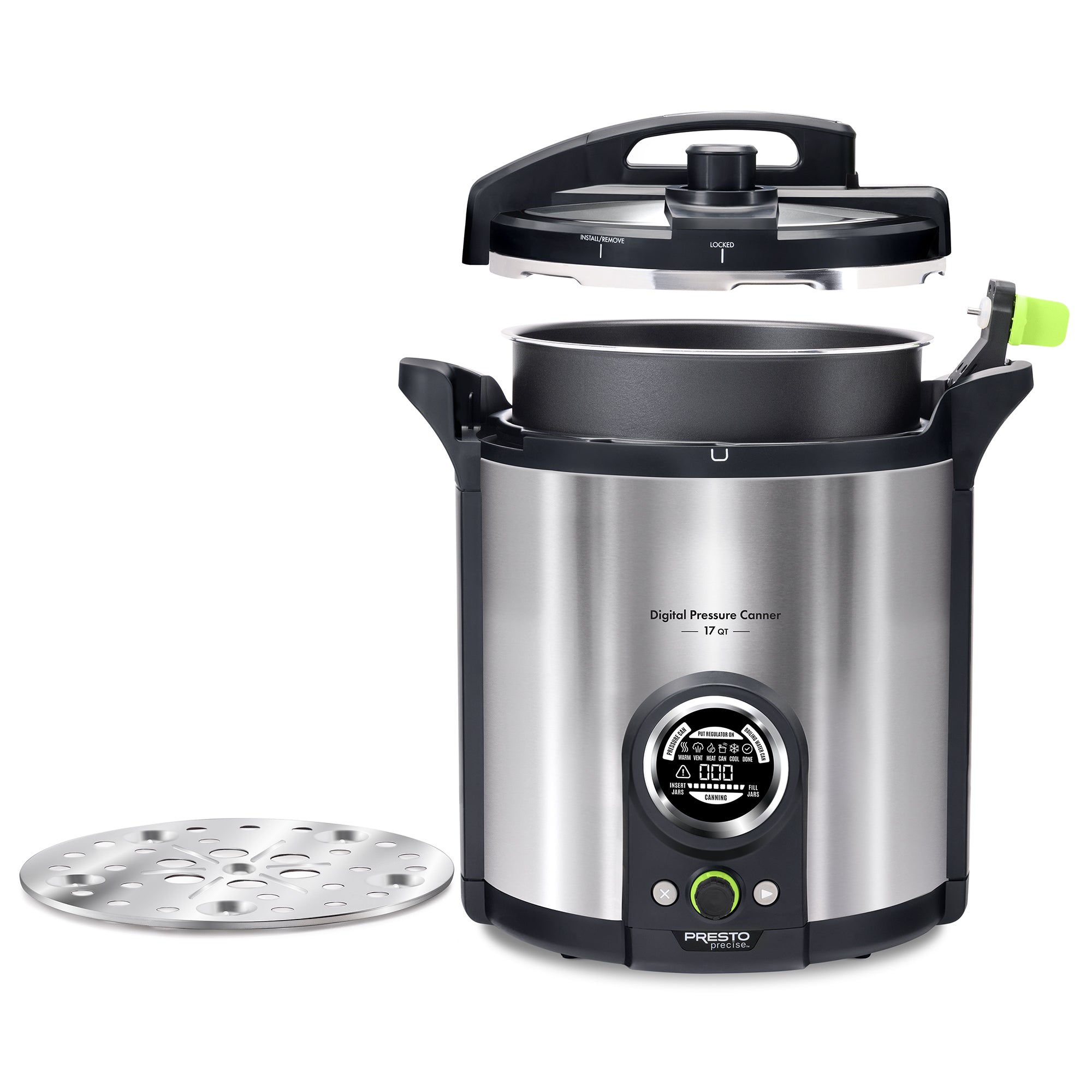 Presto Precise 02152 17 Qt Electric Pressure Canner, Stainless Steel, Silver - VMInnovations