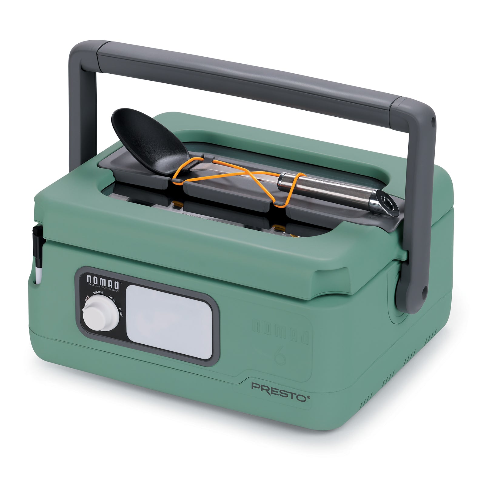 Presto 6 Qt Nomad Portable Electric Slow Cooker w/Locking Lid, Green (Open Box) - VMInnovations