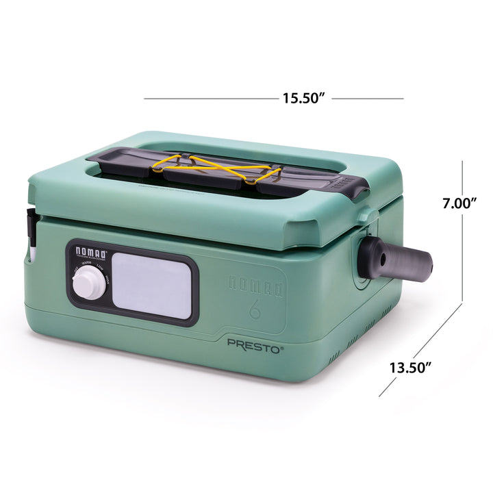 Presto 6 Qt Nomad Portable Electric Slow Cooker w/Locking Lid, Green (Open Box)