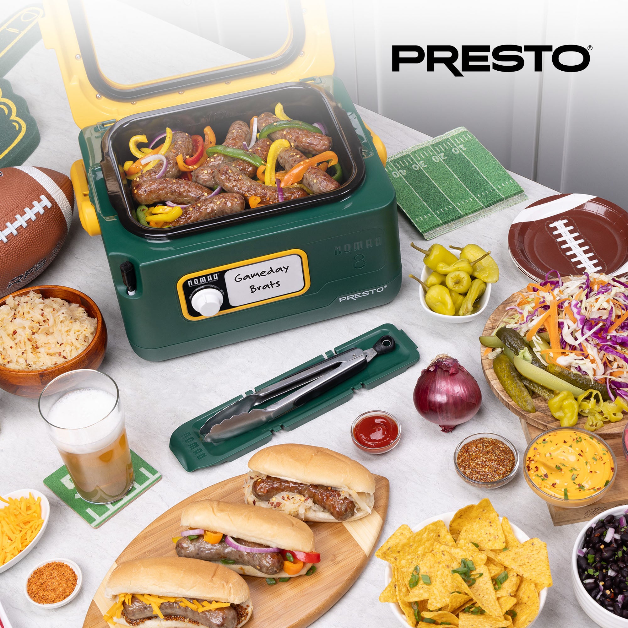 Presto 06019 8 Qt Nomad Portable Electric Slow Cooker, Locking Lid (Open Box) - VMInnovations