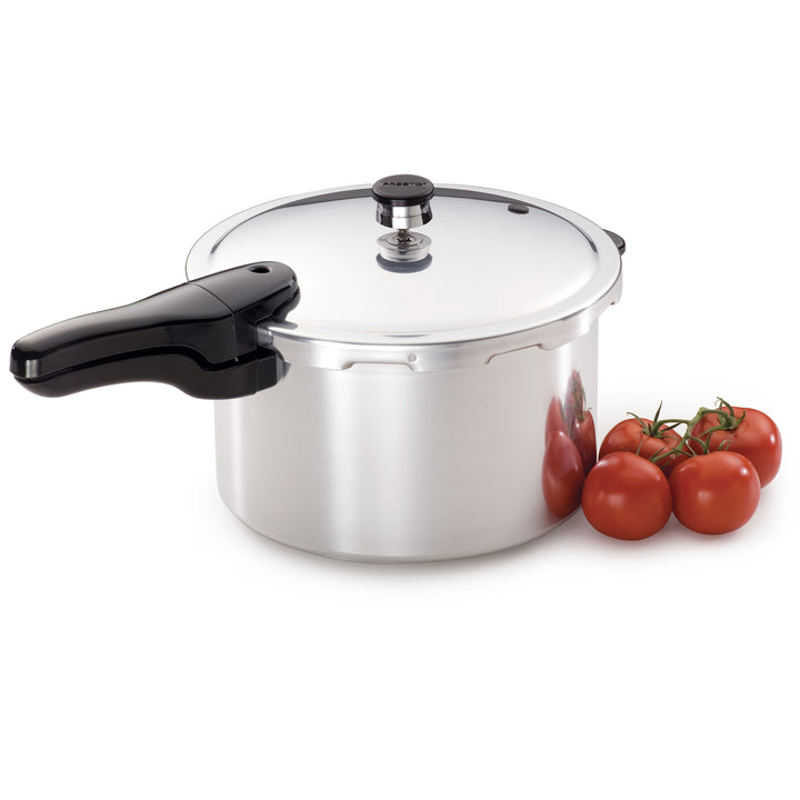 Presto 01282 8 Quart Aluminum Pressure Cooker, Regulator & Cover Lock, Silver