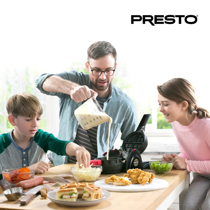 Presto Stuffler Stuffed Belgian Waffle Maker Nonstick Appliance, Black(Open Box)