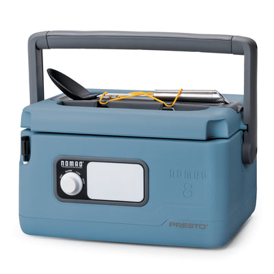 Presto 06017 8 Quart Nomad Portable Electric Slow Cooker with Locking Lid, Blue - VMInnovations