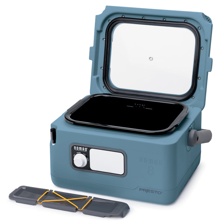 Presto 8qt Nomad Portable Electric Slow Cooker with Locking Lid, Blue (Open Box)