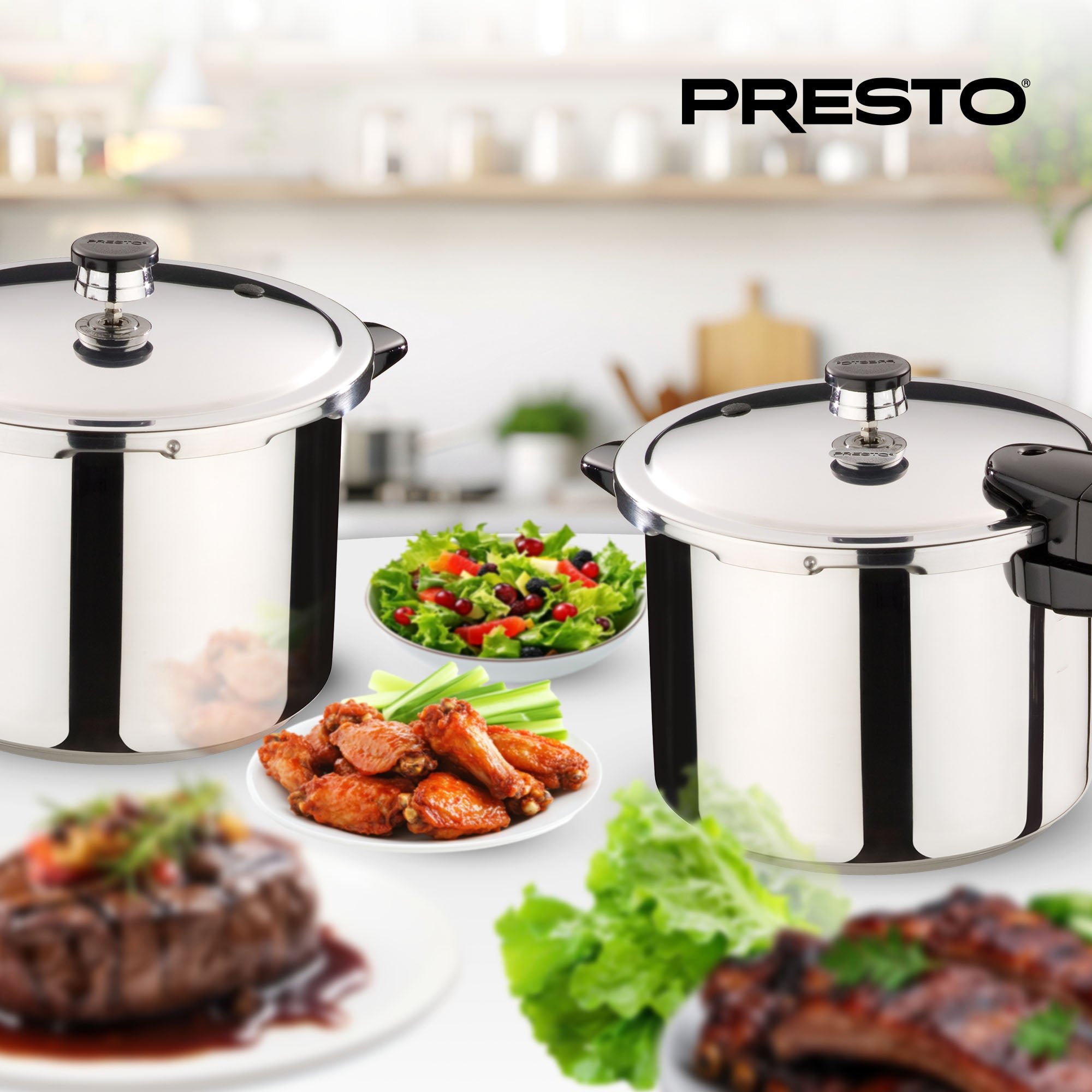 Presto 6 Quart Stainless Steel Pressure Cooker, Tri Clad Base, Silver (Used) - VMInnovations