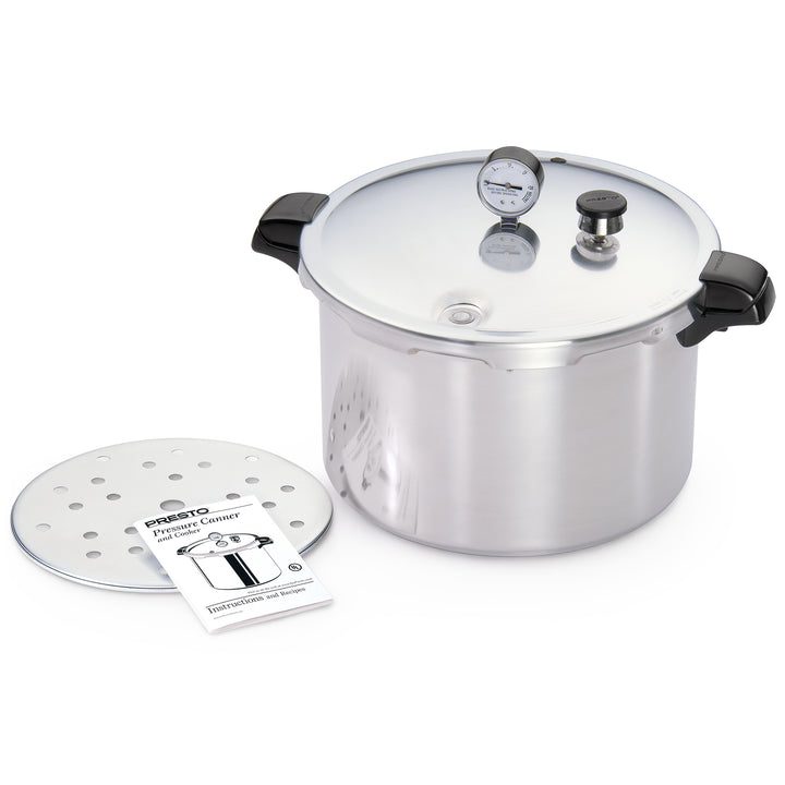 Presto 01755 16 Qt Pressure & Boil Canner, Cooker with Gauge, Aluminum, Silver