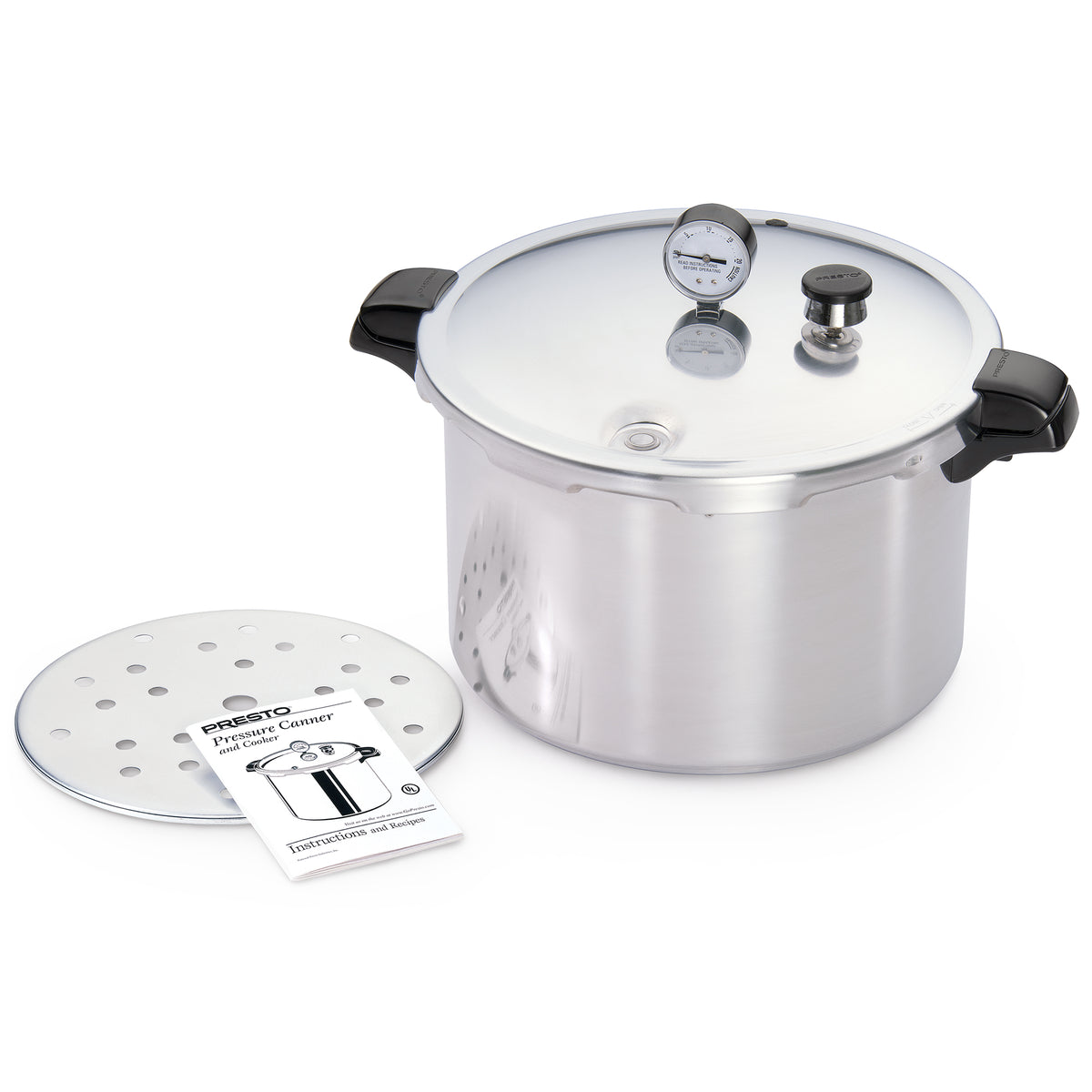 Presto 16 Qt Pressure & Boil Canner, Cooker w/Gauge, Aluminum, Silver (Open Box) - VMInnovations