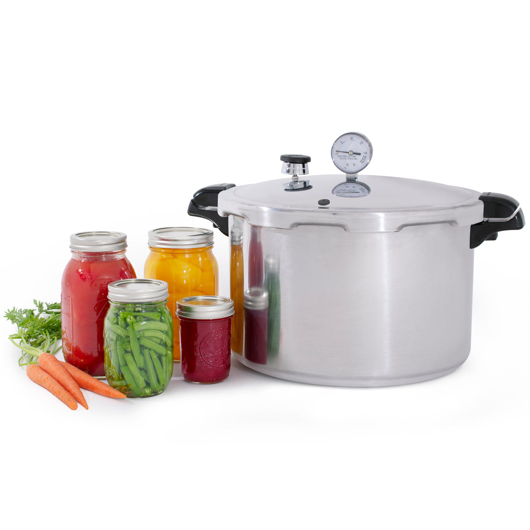 Presto 01755 16 Qt Pressure & Boil Canner, Cooker with Gauge, Aluminum, Silver