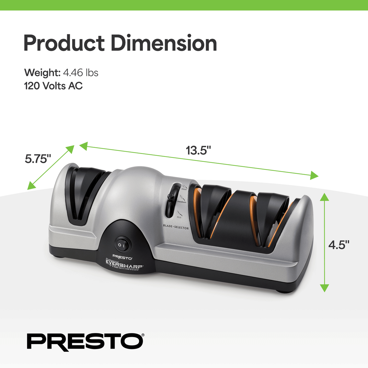Presto Professional EverSharp Electric Knife Sharpener with 3-Stages (Open Box) - VMInnovations