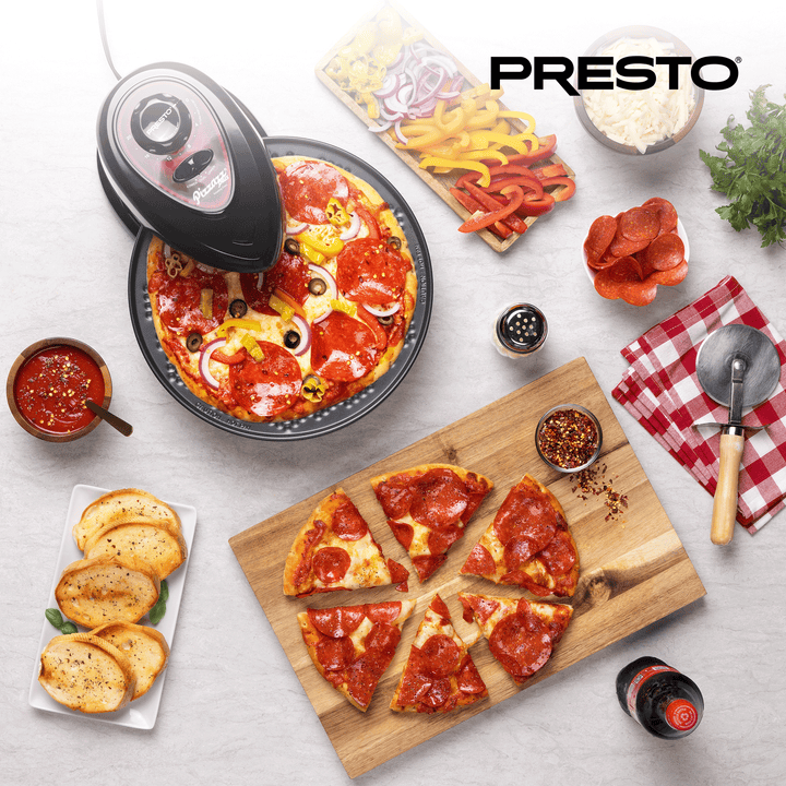 Presto Pizzazz Plus Rotating Pizza Oven, Bake 7-12" Pizzas, Wings, Rolls & More - VMInnovations