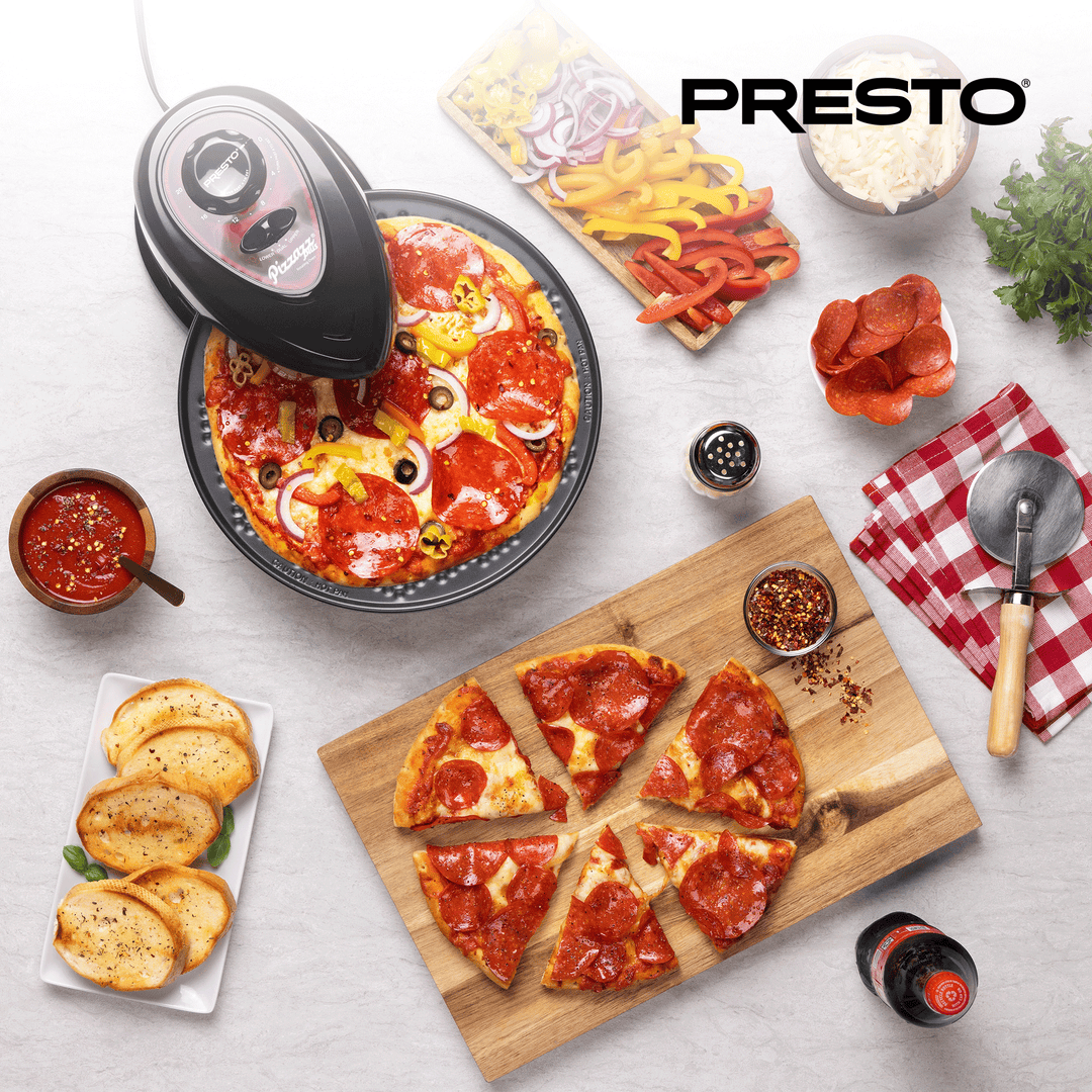 Presto Pizzazz Plus Rotating Pizza Oven, Bake 7-12" Pizzas, Wings, Rolls & More