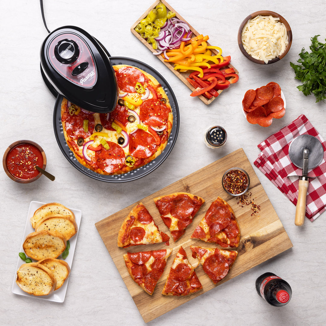 Presto Pizzazz Plus Rotating Pizza Oven, Bake 7-12" Pizzas, Wings, Rolls & More