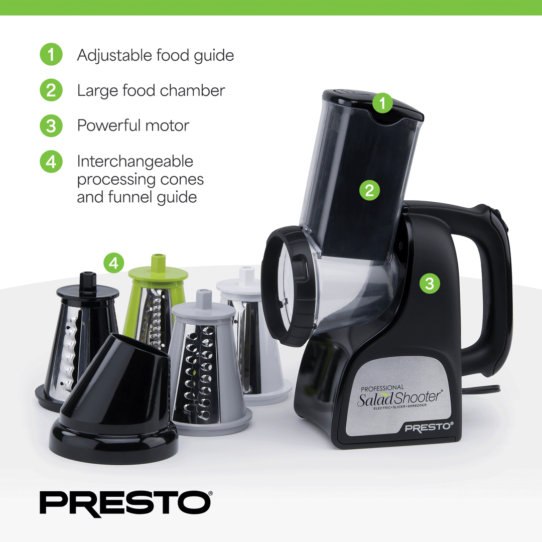 Presto Professional SaladShooter Electric Slicer, Shredder and Vegetable Grater - VMInnovations
