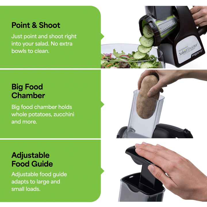 Presto Professional SaladShooter Electric Slicer, Shredder and Vegetable Grater - VMInnovations