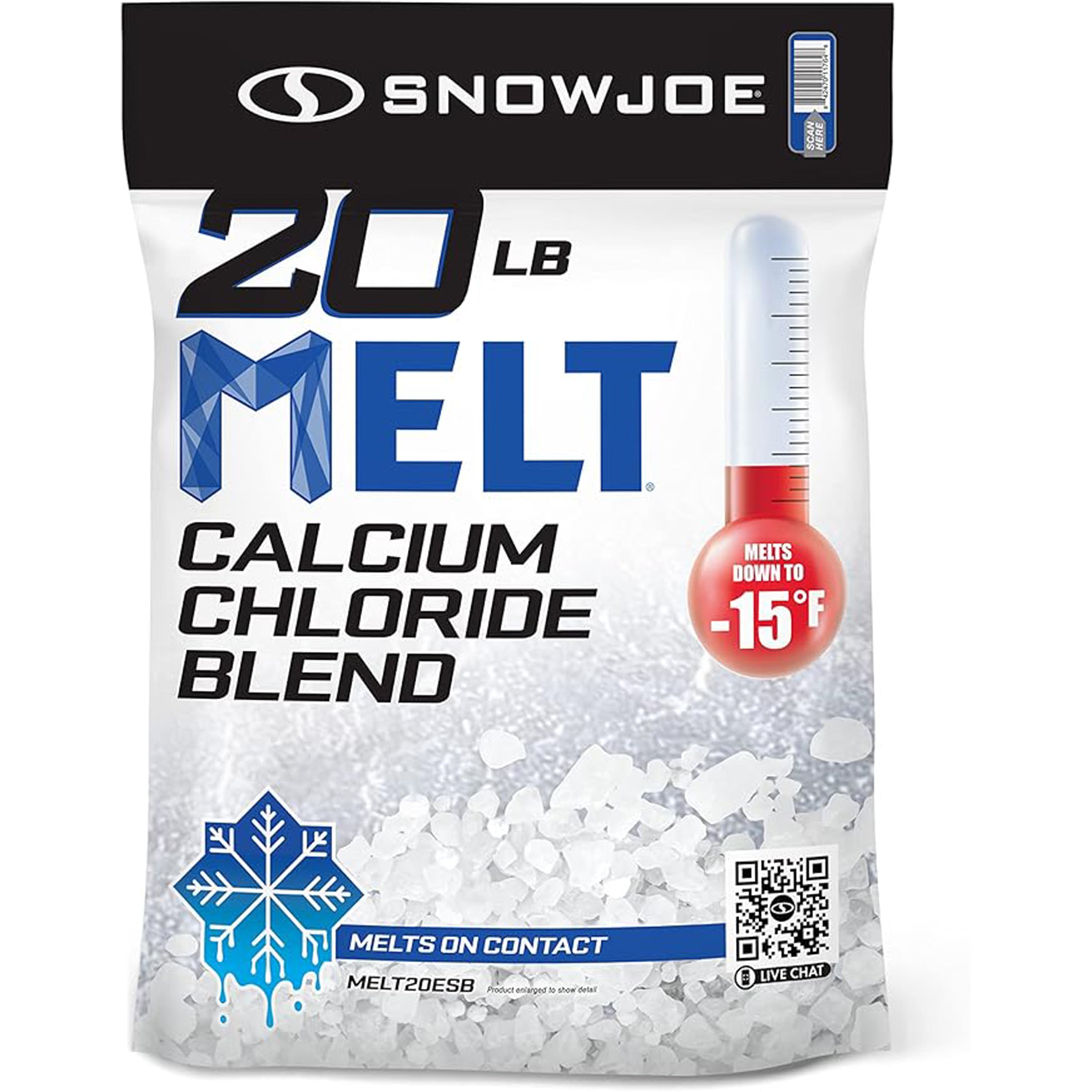 Snow Joe Calcium Chloride Ice Melt Blend Snow Removal, 20 Lbs, Blue - VMInnovations