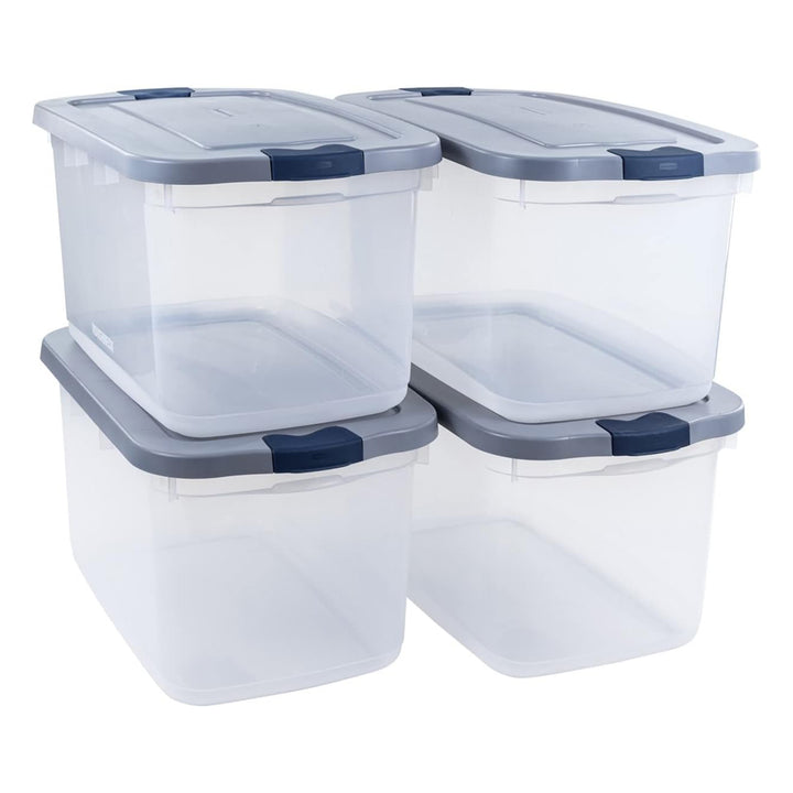 Rubbermaid 4pk Roughneck Clear Storage Containers, Totes, 66qt (Open Box)